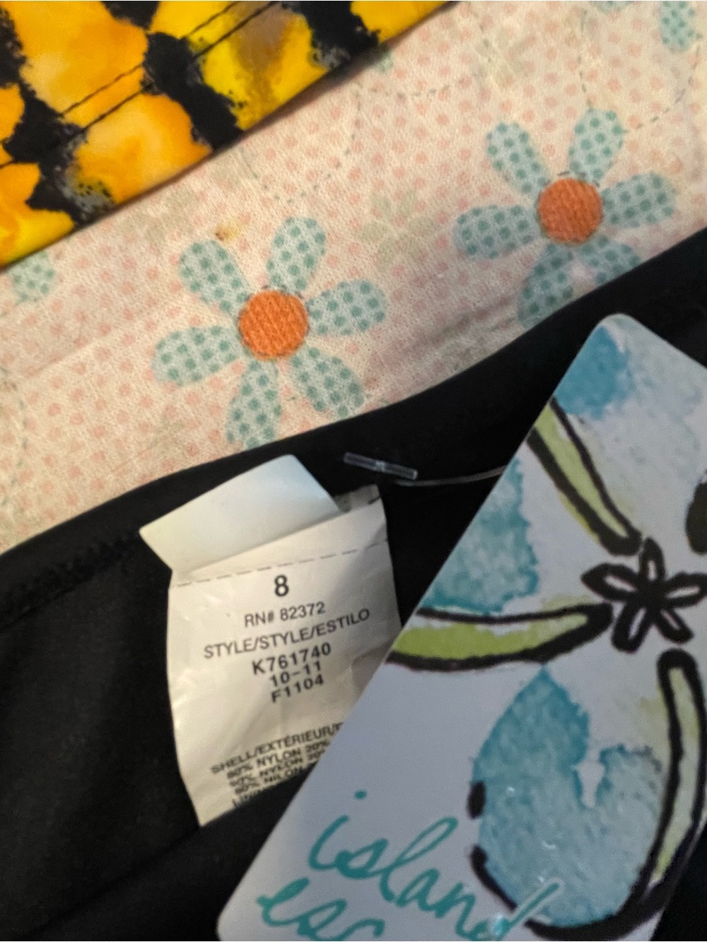 Island Escape Yellow & Black Tie-Dye Tankini Set - Picture 2 of 2